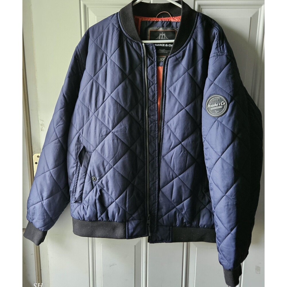 Hawke‎ & Co Mens Diamond Quilted Bomber Jacket 2XL